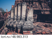 Ancient ruins of Buddhist temples at Wat Mahathat in Thailand. Стоковое фото, агентство Ingram Publishing / Фотобанк Лори