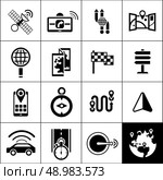 Navigation icons black set with satellite gps navigator maps routes isolated vector illustration. Navigation Icons Black. Стоковая иллюстрация, агентство Ingram Publishing / Фотобанк Лори