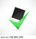 Polaroid photo frame green check mark. Стоковая иллюстрация, агентство Ingram Publishing / Фотобанк Лори