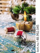 set preparing decorations for new year holidays. Стоковое фото, агентство Ingram Publishing / Фотобанк Лори