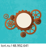 Vector industrial background in the style of steampunk. Стоковая иллюстрация, агентство Ingram Publishing / Фотобанк Лори