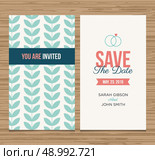 Save the date card pattern green. Стоковая иллюстрация, агентство Ingram Publishing / Фотобанк Лори