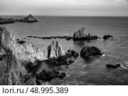 Almeria Cabo de Gata las Sirenas point rocks in Mediterranean sea of Spain. Стоковое фото, агентство Ingram Publishing / Фотобанк Лори