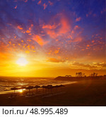 Almeria Cabo de Gata sunset in Retamar beach at Spain. Стоковое фото, агентство Ingram Publishing / Фотобанк Лори
