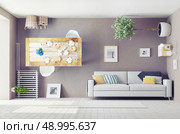 strange living room  interior. 3d design concept. Стоковое фото, агентство Ingram Publishing / Фотобанк Лори