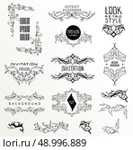 Set of calligraphic and floral design elements.. Set of calligraphic and floral . Стоковая иллюстрация, агентство Ingram Publishing / Фотобанк Лори