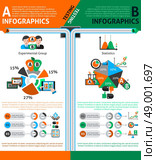 A-b testing infographics set with choice and comparison symbols and charts vector illustration. A-b Testing Infographics Set. Стоковая иллюстрация, агентство Ingram Publishing / Фотобанк Лори