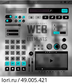 Vector plat transparent Web, mobile Elements, icons. Buttons and Labels, blur background. Стоковая иллюстрация, агентство Ingram Publishing / Фотобанк Лори