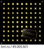 Abstract retro background with stud and retro label. Design template, card can be used banners, invitation, congratulation or website. Silver, gold metal stud. Стоковая иллюстрация, агентство Ingram Publishing / Фотобанк Лори