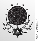 Abstract  gothic sacral illustration with polygon,  crystal design element, symbol, sign for tattoo. Стоковая иллюстрация, агентство Ingram Publishing / Фотобанк Лори