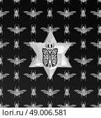 Abstract  gothic sacral seamless pattern,  crystal design element, symbol, sign for tattoo. Стоковая иллюстрация, агентство Ingram Publishing / Фотобанк Лори
