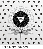 Abstract  gothic sacral illustration with polygon,  crystal design element, symbol, sign for tattoo. Стоковая иллюстрация, агентство Ingram Publishing / Фотобанк Лори
