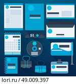 Blue corporate identity template with digital elements in blue color. Vector company style for brandbook and guideline. Стоковая иллюстрация, агентство Ingram Publishing / Фотобанк Лори