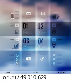 Transparent business Infographics, plat elements. Shadows options, diagram on blur landscape can be used for workflow layout, banner, step up options,  number options,  web template. Стоковая иллюстрация, агентство Ingram Publishing / Фотобанк Лори