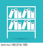 Books on the shelves simply retro vector illustration. Стоковая иллюстрация, агентство Ingram Publishing / Фотобанк Лори