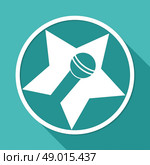 microphone icon on white circle with a long shadow. Стоковая иллюстрация, агентство Ingram Publishing / Фотобанк Лори