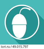 Icon acorn on white circle with a long shadow. Стоковая иллюстрация, агентство Ingram Publishing / Фотобанк Лори
