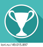 Icon Champions Cup on white circle with a long shadow. Стоковая иллюстрация, агентство Ingram Publishing / Фотобанк Лори