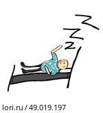 man dreams on the pillow, illustrator. Стоковая иллюстрация, агентство Ingram Publishing / Фотобанк Лори