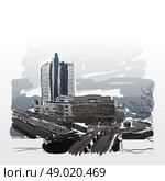 urban city drawing sketch. Стоковая иллюстрация, агентство Ingram Publishing / Фотобанк Лори