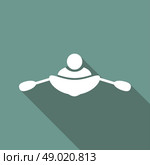 rowing icon on long shadow. Стоковая иллюстрация, агентство Ingram Publishing / Фотобанк Лори