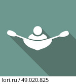 rowing icon on long shadow. Стоковая иллюстрация, агентство Ingram Publishing / Фотобанк Лори