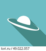 UFO Icon with a long shadow. Стоковая иллюстрация, агентство Ingram Publishing / Фотобанк Лори