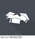 Icon Graduation cap on long shadow. Стоковая иллюстрация, агентство Ingram Publishing / Фотобанк Лори