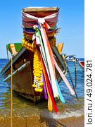 asia in the  kho tao bay isle white  beach    rocks house boat   thailand  and south china sea anchor. Стоковое фото, агентство Ingram Publishing / Фотобанк Лори
