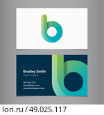 Business card with alphabet letter b. Vector template editable. . Стоковая иллюстрация, агентство Ingram Publishing / Фотобанк Лори