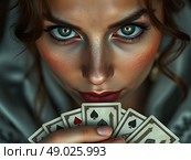Гадалка с картами. Стоковое AI-изображение, AI-художник Boostport / Фотобанк Лори