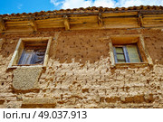 Castrojeriz adobe facades in the way of Saint James at Castilla Spain. Стоковое фото, агентство Ingram Publishing / Фотобанк Лори