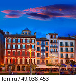 Pamplona Navarra in Spain plaza del Castillo square downtown. Стоковое фото, агентство Ingram Publishing / Фотобанк Лори