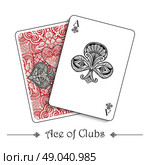 Playing cards concept with ace of clubs suit and back vector illustration. Playing Cards Concept. Стоковая иллюстрация, агентство Ingram Publishing / Фотобанк Лори