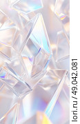 Abstract crystalline background with pastel holographic reflections. Стоковое AI-изображение, AI-художник Анастасия Золотницкая / Фотобанк Лори