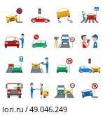 Traffic and driving violation flat icons set isolated vector illustration. Traffic Violation Icons Set. Стоковая иллюстрация, агентство Ingram Publishing / Фотобанк Лори