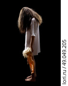 Zombie girl with plastic doll isolated. Стоковое фото, агентство Ingram Publishing / Фотобанк Лори