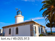 Costa Brava San Sebastian Lighthouse far Girona of Catalonia Spain. Стоковое фото, агентство Ingram Publishing / Фотобанк Лори