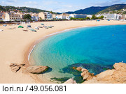 Tossa de Mar beach in Costa Brava of Catalonia Spain Platja Gran playa. Стоковое фото, агентство Ingram Publishing / Фотобанк Лори