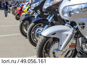 Motorcycles in the parking. Стоковое фото, фотограф Юрий Бизгаймер / Фотобанк Лори