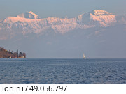 sailing boat on the lake Thun, Bernese Oberland, Switzerland. Стоковое фото, агентство Ingram Publishing / Фотобанк Лори
