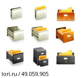 Card catalog, set of vector icons. Стоковая иллюстрация, агентство Ingram Publishing / Фотобанк Лори