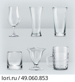 Set of transparent glasses goblets, vector icon. Стоковая иллюстрация, агентство Ingram Publishing / Фотобанк Лори