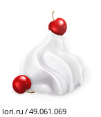 Whipped cream with berries, vector illustration. Стоковая иллюстрация, агентство Ingram Publishing / Фотобанк Лори