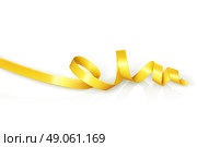 Yellow curled ribbon party, vector. Стоковая иллюстрация, агентство Ingram Publishing / Фотобанк Лори