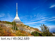 view on Jested tower as a unique piece of architecture in Europe, Liberec, Czech Republic. Стоковое фото, агентство Ingram Publishing / Фотобанк Лори