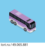 Isometric Bus Icon. Vector isometric bus. Public transportation. Isometric bus icon. Isolated isometric bus. Detailed illustration of Isometric Bus in front top view. 3D isometric bus. Modern isometric tour bus. 3d bus. Стоковая иллюстрация, агентство Ingram Publishing / Фотобанк Лори