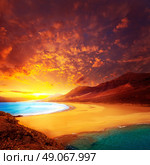 Cofete Fuerteventura Barlovento beach at Canary Islands of Spain. Стоковое фото, агентство Ingram Publishing / Фотобанк Лори