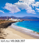 Punta Jandia Fuerteventura and Puerto de la Cruz village at Canary Islands. Стоковое фото, агентство Ingram Publishing / Фотобанк Лори