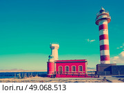 Toston lighthouse in El Cotillo at Fuerteventura Canary Islands. Стоковое фото, агентство Ingram Publishing / Фотобанк Лори